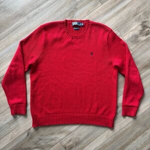Vintage Ralph Lauren Men’s Cable Knit Sweater Size XL Red